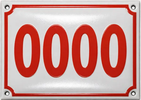 Smaltované domovní číslo bílo červené